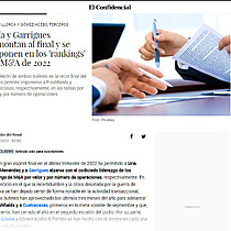 Ura y Garrigues remontan al final y se imponen en los 'rankings' de M&A de 2022
